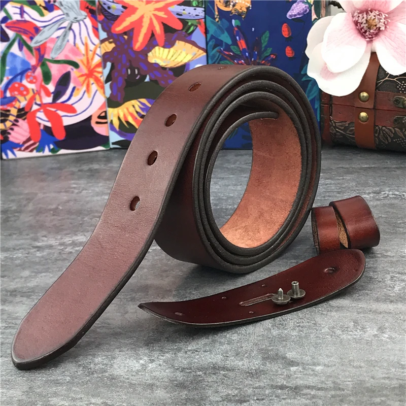 Top Trends: Retro Leather Belts Without Buckles 38MM Men's Belt Ceinture Homme Mens Leather Belts Without Buckles 95-130CM Belt Male SP04 Shoppable Styles - Image 3