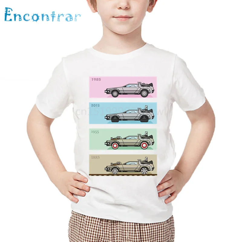 Top Trends: Fashion Print Back To The Future Delorean X 4 Children T Shirt Kids Cool Summer Boys / Girls Casual Tops Baby Clothes Shoppable Styles