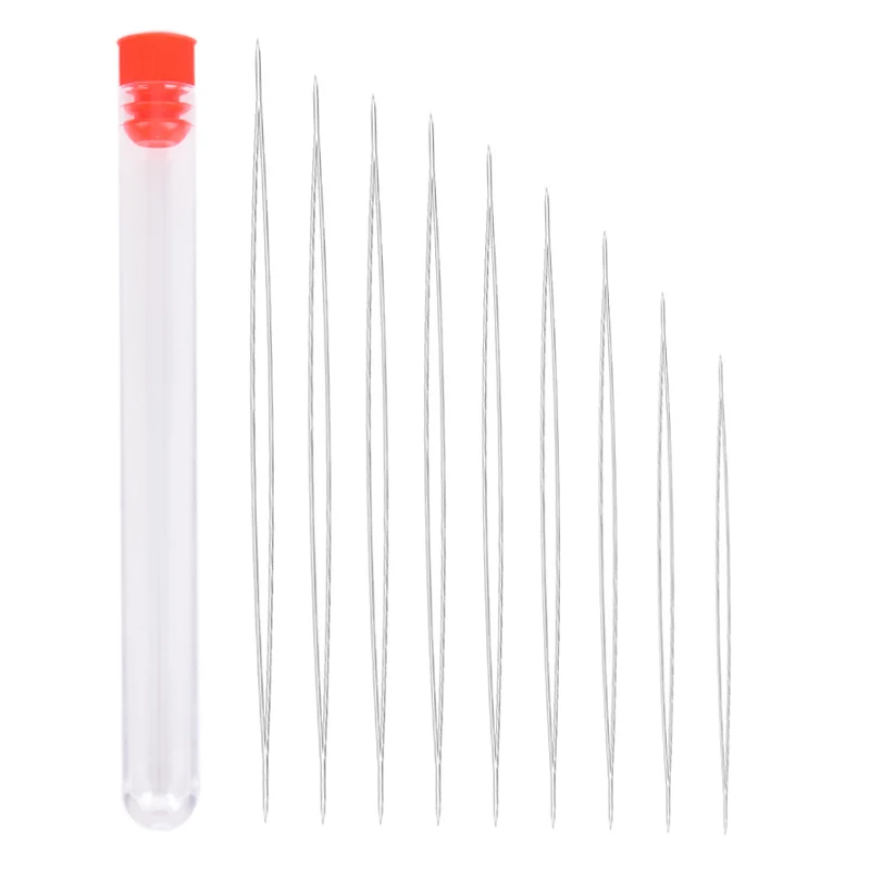 Top Trends: 9Pcs Steel Large Big Eye Collapsible Embroidery Beading Needle Thread Sewing Needles Assorted Size Jewelry Tool Hot Shoppable Styles