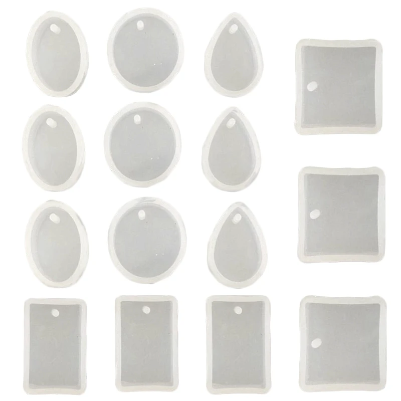 Top Trends: 15 Pack Silicone Resin Pendant Mould Jewellery Molds With Hanging Hole For Diy Jewelry Craft Making 5 Shapes Shoppable Styles