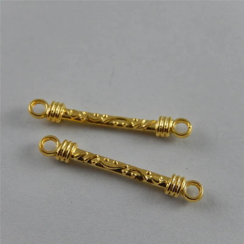 Top Trends: Julie Wang 10-50PCS Small Gold Color Stick Connectors Pattern Pendant Alloy Charms Handmade Bracelet Jewelry Making Accessory Shoppable Styles - Image 3