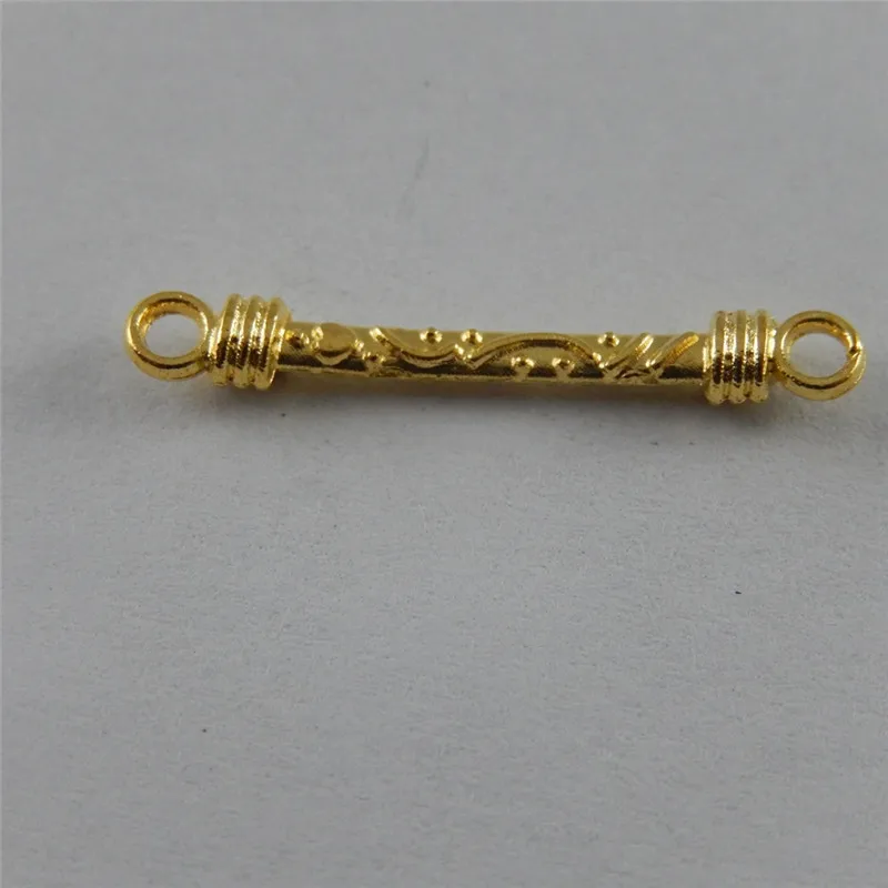 Top Trends: Julie Wang 10-50PCS Small Gold Color Stick Connectors Pattern Pendant Alloy Charms Handmade Bracelet Jewelry Making Accessory Shoppable Styles - Image 2