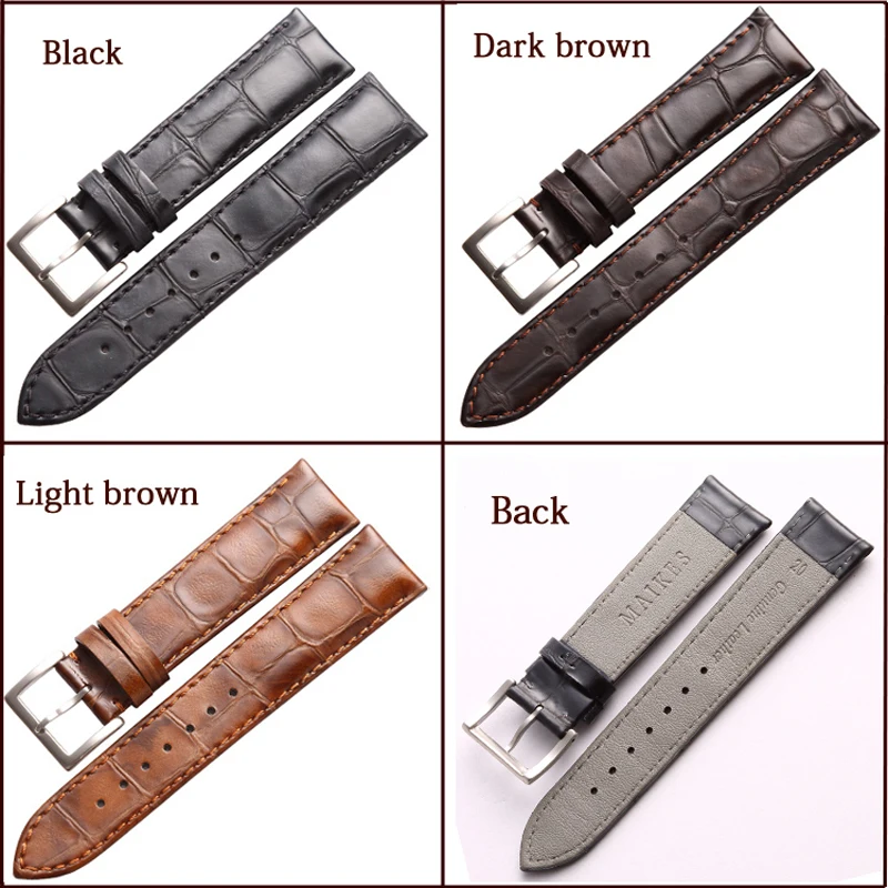 Top Trends: MAIKES Genuine Leather Strap Watch Accessories Handmade Watchbands 18mm 19mm 20mm 22mm Light Brown Black Watch Bracelets Band Shoppable Styles - Image 5