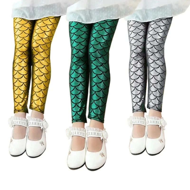 Top Trends: Mermaid Scale Printing Spring Summer Kids Baby Girls Leggings Skinny Children Pants 2-12Y Shoppable Styles