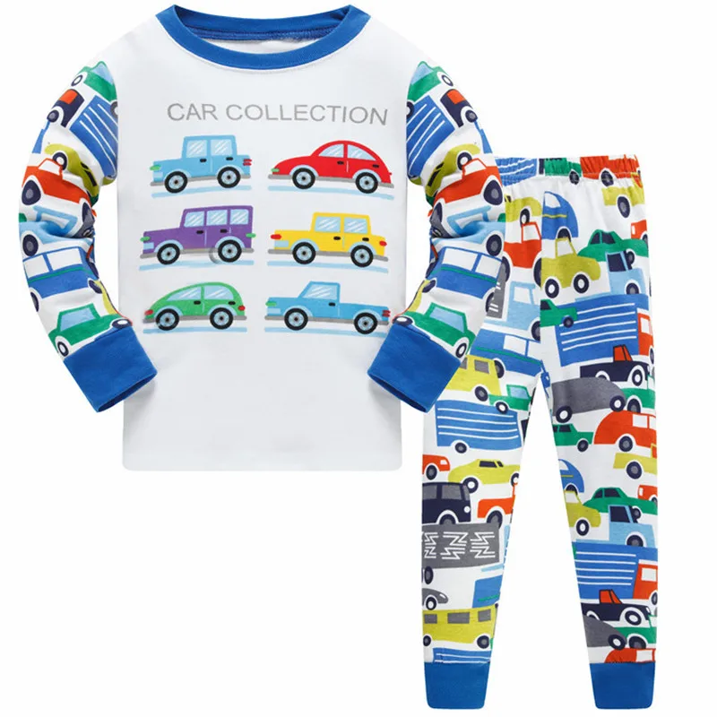 Top Trends: Top Brand Children&#039;s Pajamas Sleepwear Kids Nightwear Cotton Baby Boys Girls Clothing Sets Cars Print Fashion Top + Pants Suits Shoppable Styles