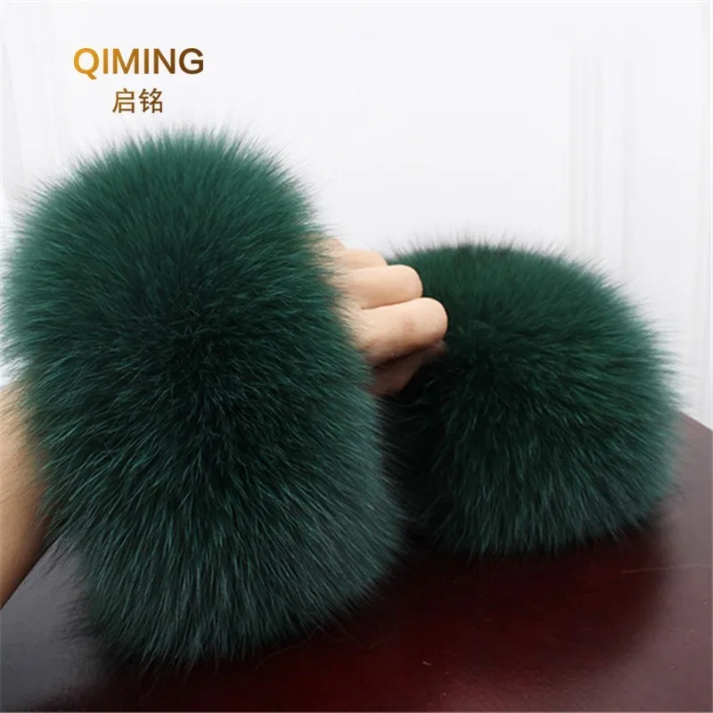 Top Trends: Fox Fur Cuff Arm Warmer Lady Bracelet Real Fur Wristband Glove High Quality Fox Fur Cuffs Hot Sale Wrist Warmer #P3 Shoppable Styles