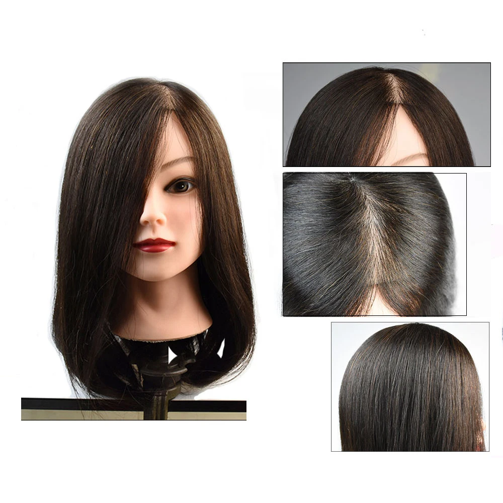 Top Trends: 100% Human Hair Mannequin Head Natural Black Color Practice Training Model For Hairdresser Professional Can Be Ironed And Dyed Shoppable Styles