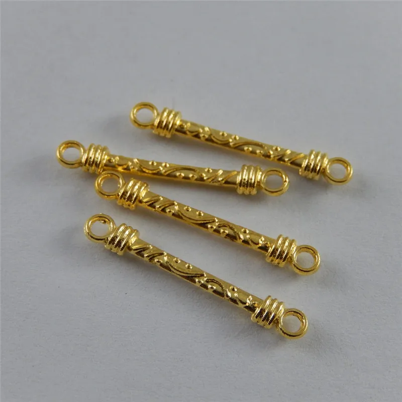 Top Trends: Julie Wang 10-50PCS Small Gold Color Stick Connectors Pattern Pendant Alloy Charms Handmade Bracelet Jewelry Making Accessory Shoppable Styles - Image 4