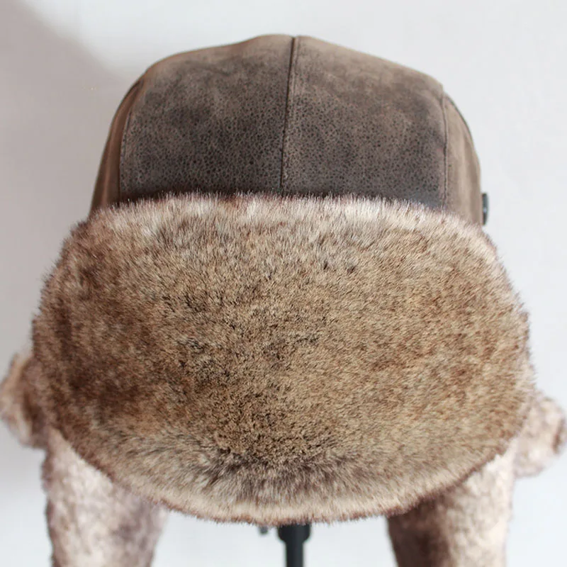 Top Trends: Bomber Hats Winter Men Warm Russian Ushanka Hat With Ear Flap Pu Leather Fur Trapper Cap Earflap For Women Shoppable Styles - Image 5