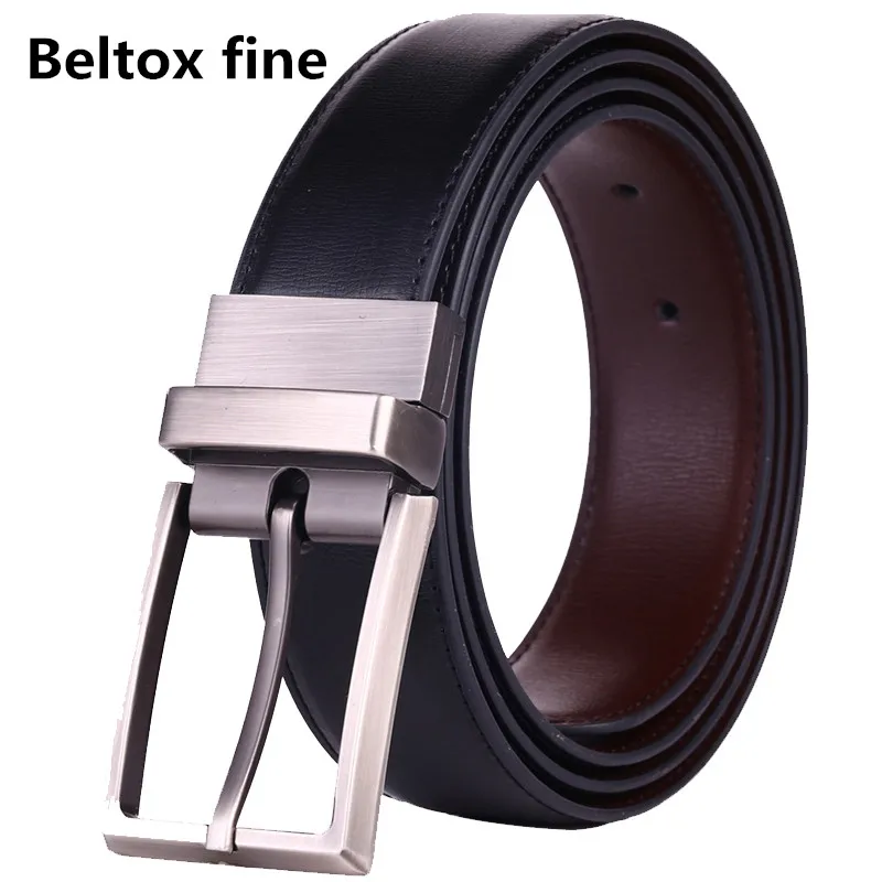 Top Trends: 1Pcs Men&#039;s Genuine Leather Dress Reversible Belt With Rotated Buckle Two In One Big Size Waist Strap Shoppable Styles