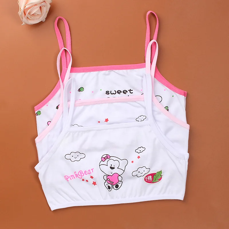 Top Trends: 3PCS / LOTcotton Young Girls Training Bra 8-13 Years Old Children Bras Condole Belt Vest Kids Bra Camisole For Child Shoppable Styles