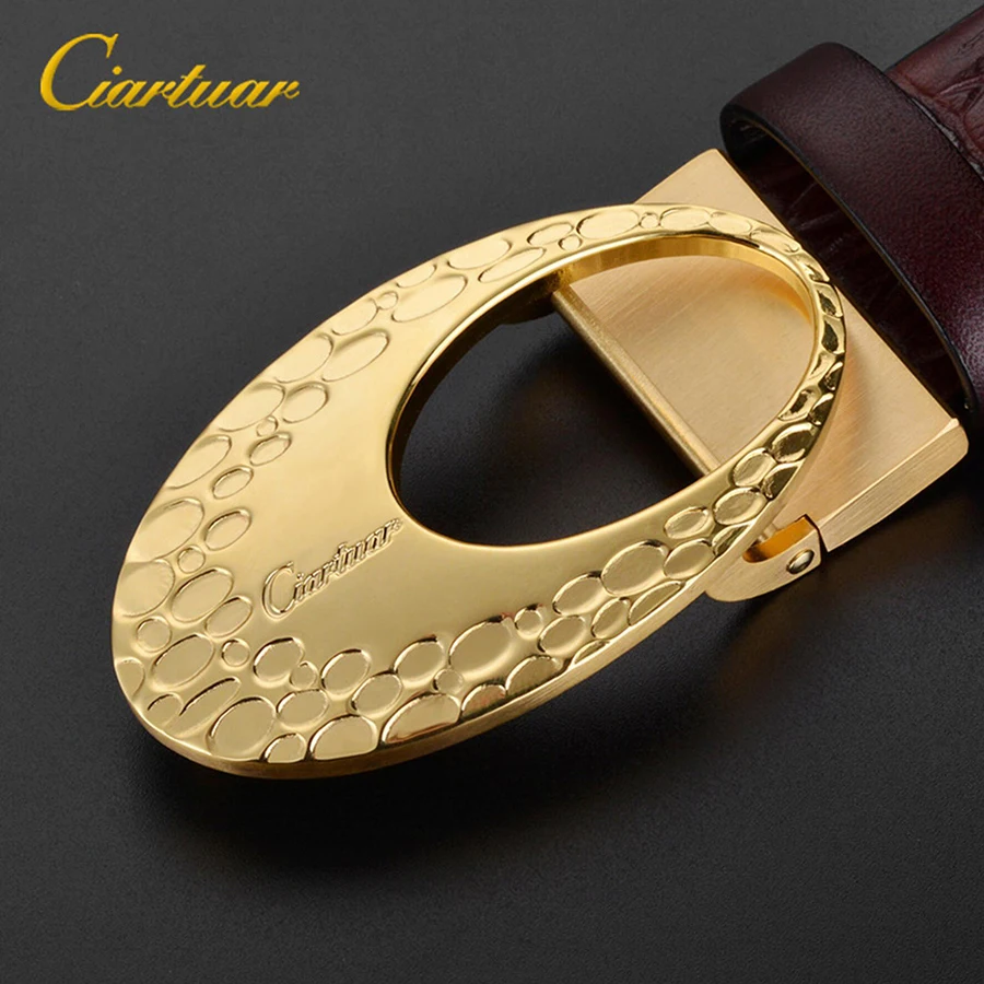 Top Trends: 2023 New Design Belt High Quality Men Women Genuine Leather Strap First Layer Suit Ciartuar Brass Big Buckle Free Shipping Shoppable Styles