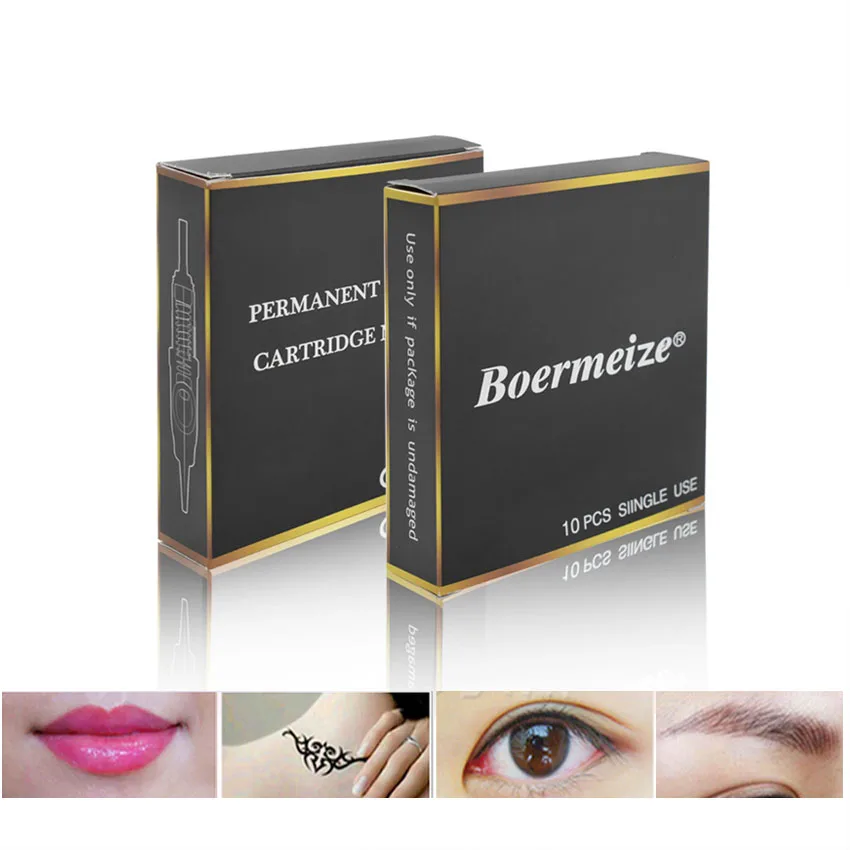 Top Trends: Boermeize 10PCS Tattoo Needles Permanent Makeup Cartridge For Electric Machine Pen Eyebrow Lip 1R / 3R / 5R / 7R / 9R Shoppable Styles