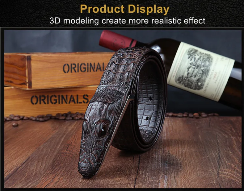 pruun ehtsast nahast püksirihm krokodilli mustriga