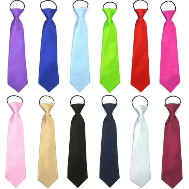 Top Trends: Child Necktie Solid Tie Children Neckties Kid's Elastic Rope Neckwear Node Ready Easily Tie Red Orange Pink Blue 2pcs / lot Shoppable Styles