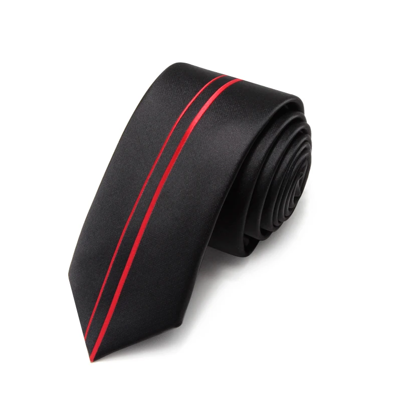 Top Trends: Fashion Business Black Red Striped Ties For Men 5.5cm Slim Necktie Designer Brand Skinny Mens Work Interview Ties With Gift Box Shoppable Styles