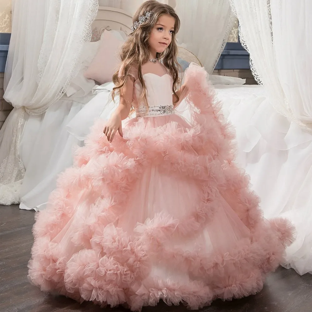 Top Trends: Cloud Flower Girls Dresses For Wedding Kids Pageant Dress First Holy Communion Dresses For Little Baby Party Prom Dress 2018 New Shoppable Styles