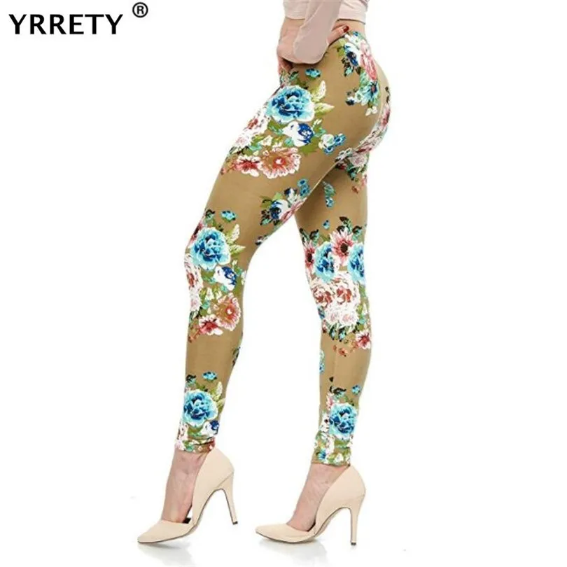 Top Trends: YRRETY Women Leggings High Street Cotton Leggin Casual Floral Printed Legging Graffiti Soft Fashion Women Trousers Hot Fashion Shoppable Styles