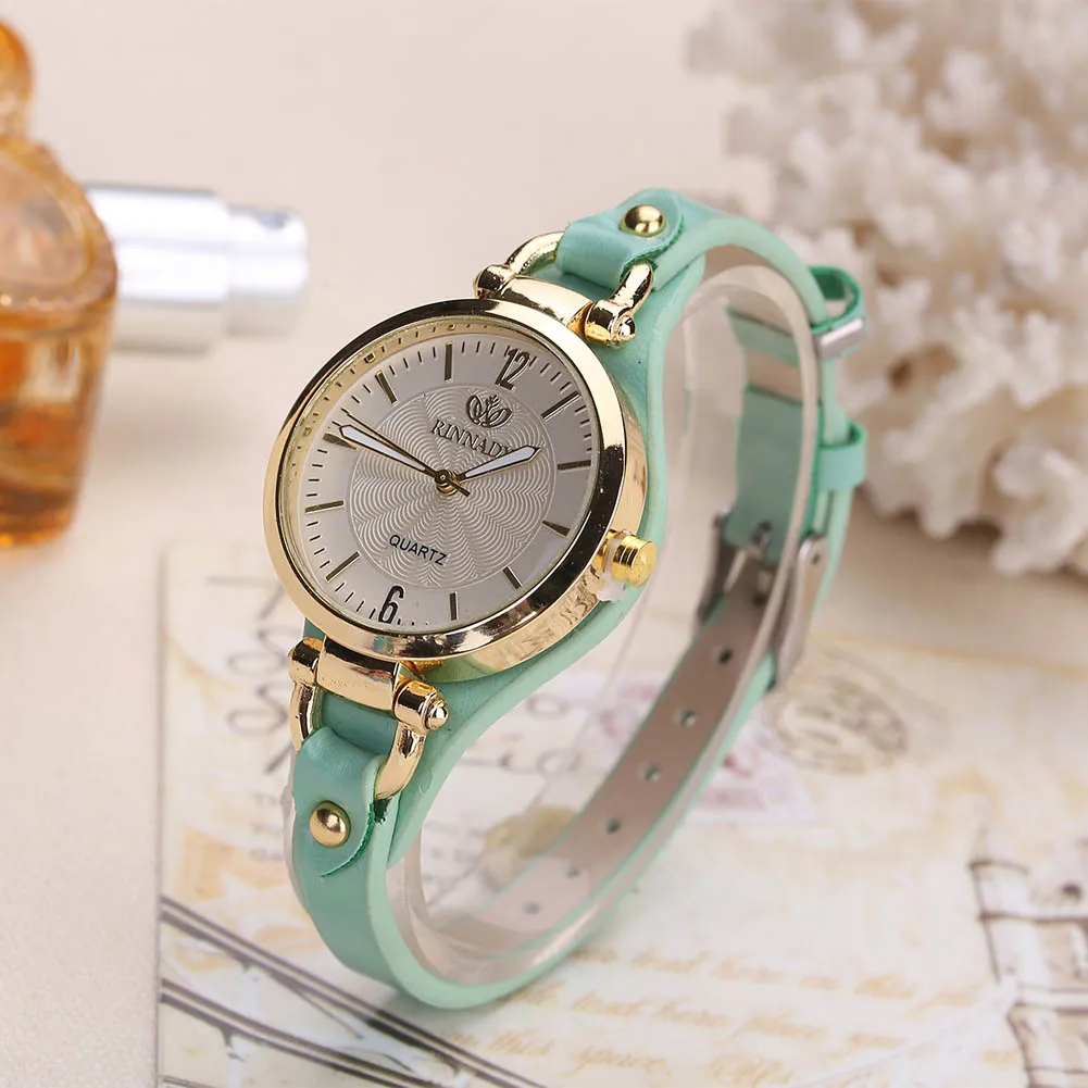 Top Trends: Women Casual Watches Round Dial Rivet PU Leather Strap Wristwatch Ladies Analog Quartz Watch Gift Fashion Luxury Wrist Watch Shoppable Styles