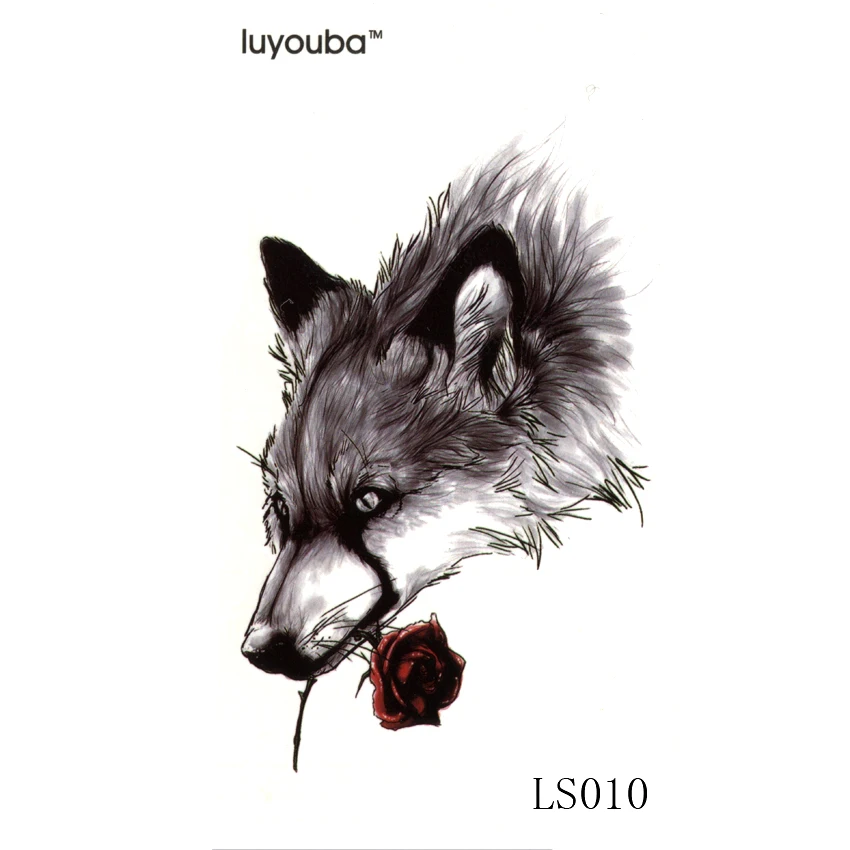 Top Trends: Wounded Lonely Wolf Waterproof Temporary Tattoos Men Sad Animal Temporary Tattoo Tatouage Rose Fake Tattoo Sleeve Tatoo Sticker Shoppable Styles