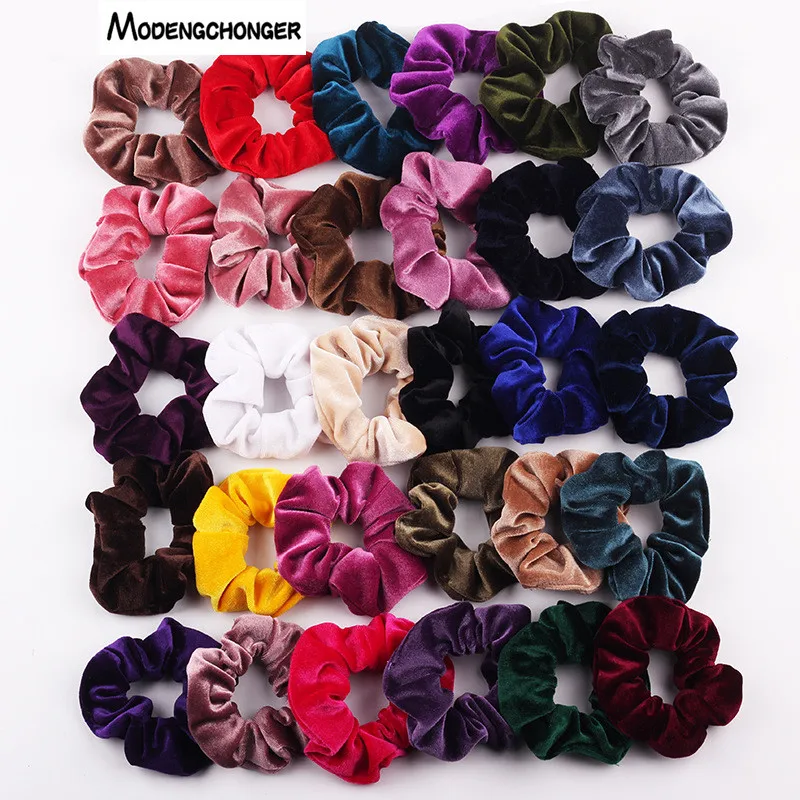 Top Trends: Velvet Scrunchie Hairband For Women Girls Elastic Hair Rubber Bands Hair Accessories Headband Gum Hair Tie Rope Ponytail Holder Shoppable Styles