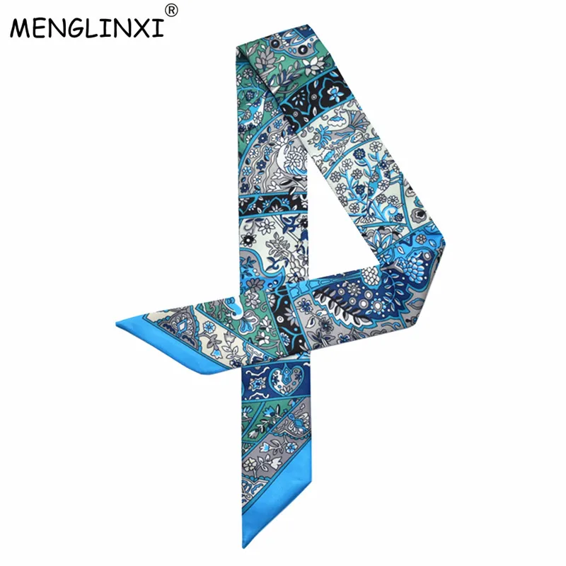 Top Trends: New Design Luxury Brand Silk Ribbon Small Floral Print Women Silk Scarf Handle Bag Ribbons Female Headband Long Scarves & Wraps Shoppable Styles