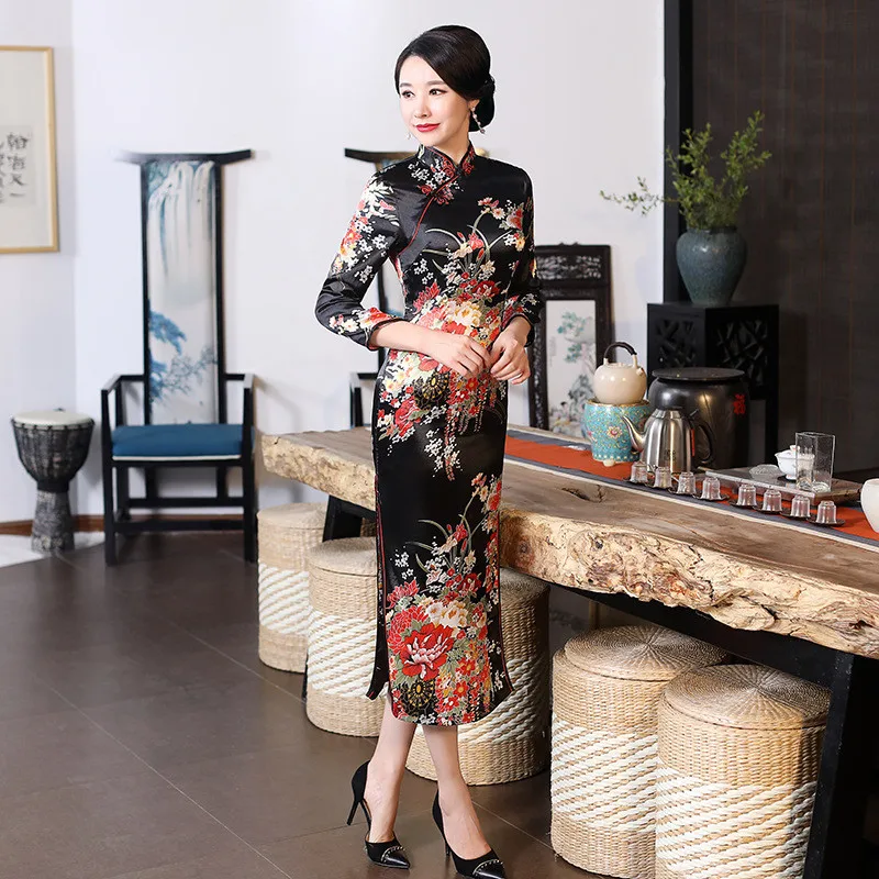 Top Trends: Plus Size XXXL Women Classic Cheongsam Rayon Floral Elegant Evening Party Dress Traditional Mandarin Collar Chinese Qipao Shoppable Styles