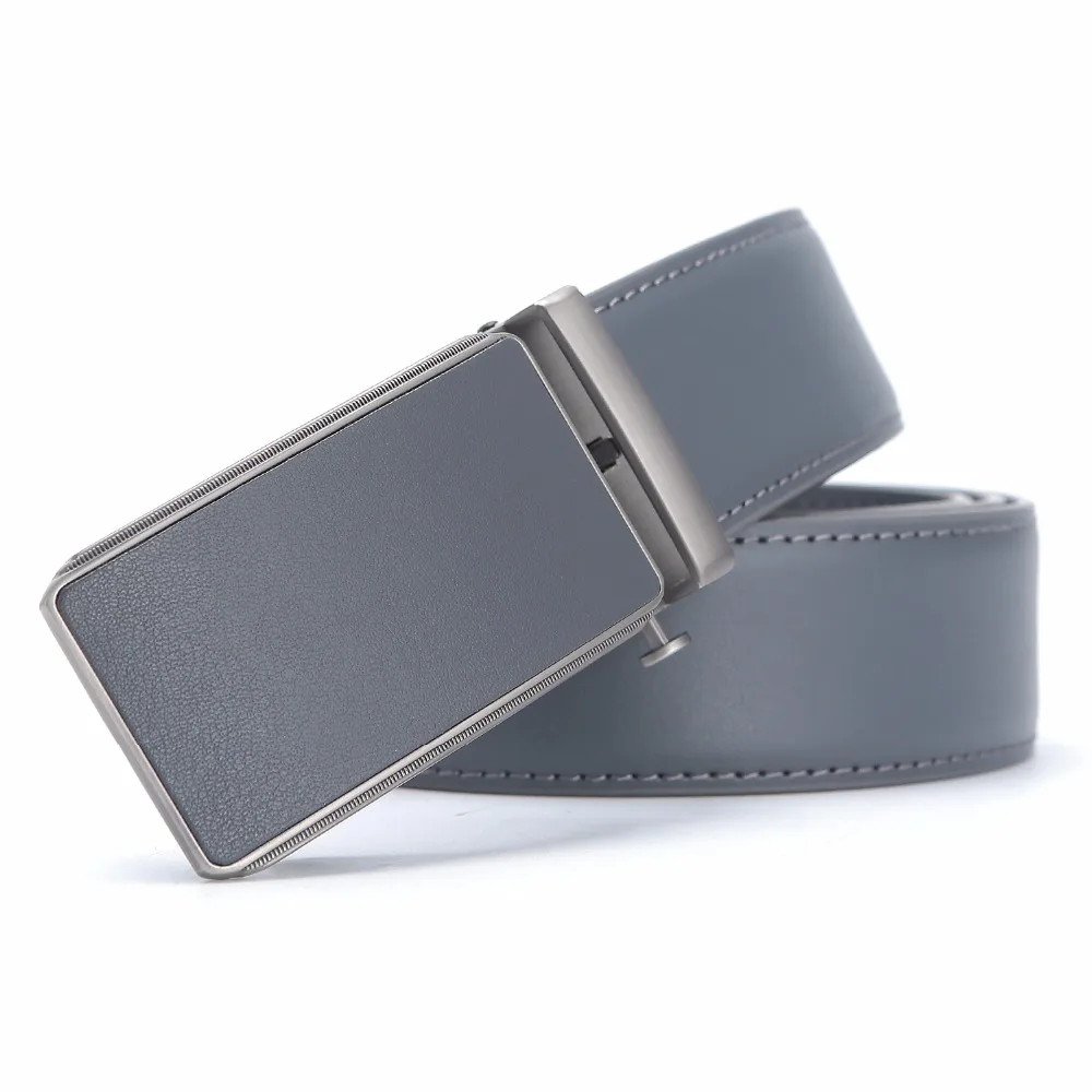 Top Trends: Famous Brand Belt Men Top Quality Genuine Luxury Leather Belts For Men Strap Male Metal Automatic Buckle 3.5cm Gray Belts Shoppable Styles