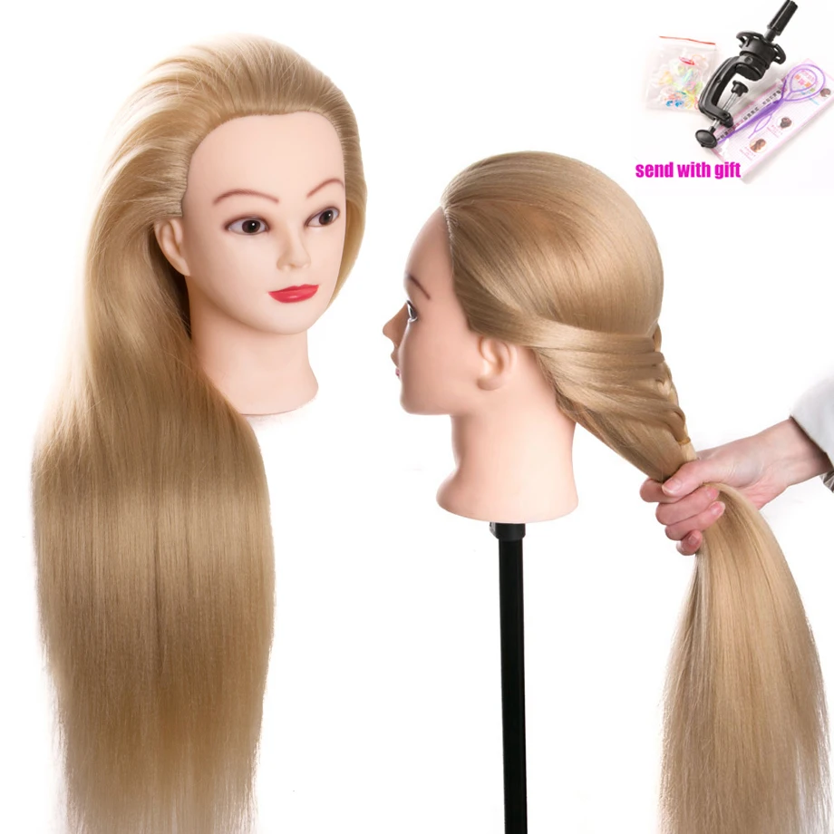 Top Trends: Head Dolls For Hairdressers 80 Cm Hair Synthetic Mannequin Head Hairstyles Female Mannequin Hairdressing Styling Training Head Shoppable Styles