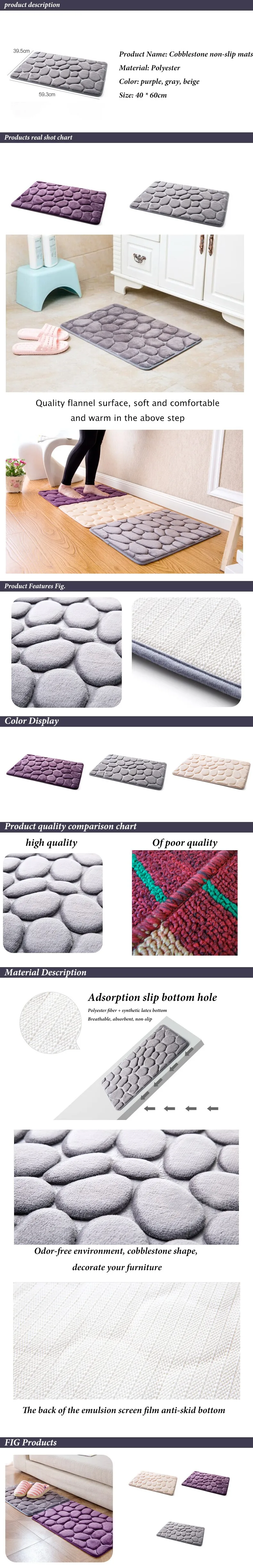 kivimustrilised vaibad vannituppa, saadaval lilla, halli ja beežina, pehme flanellpind ja libisemisvastane põhi