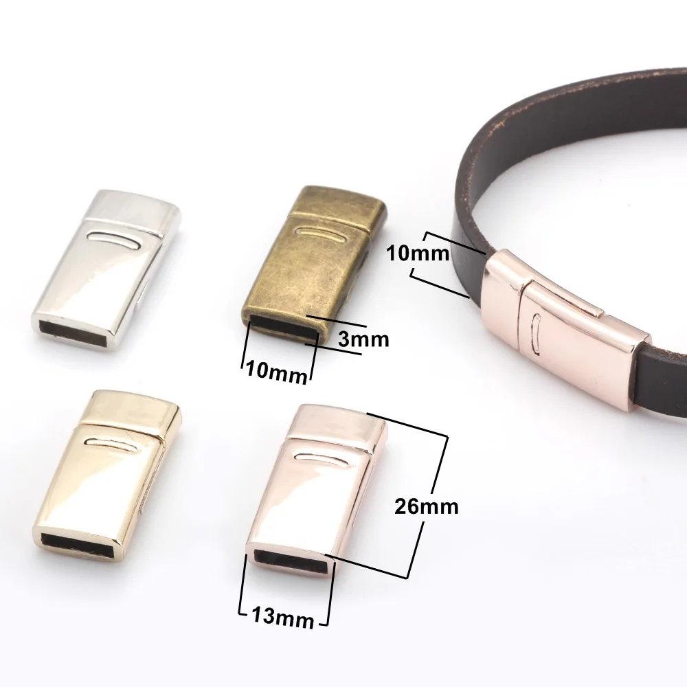 Top Trends: 27*13mm 4pcs / Lot Magnetic Clasp Rhodium / Rose / KC Gold / Bronze DIY Jewelry Making Fit 10*2mm Leather Cord Bracelet Shoppable Styles