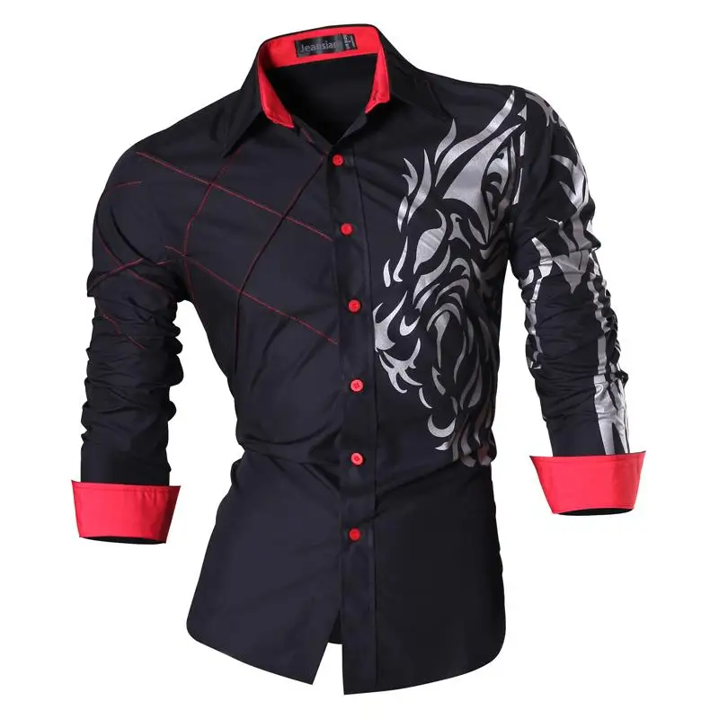 Top Trends: Jeansian Men&#039;s Fashion Dress Shirts Casual Long Sleeve Tatoo Stylish K030 Shoppable Styles