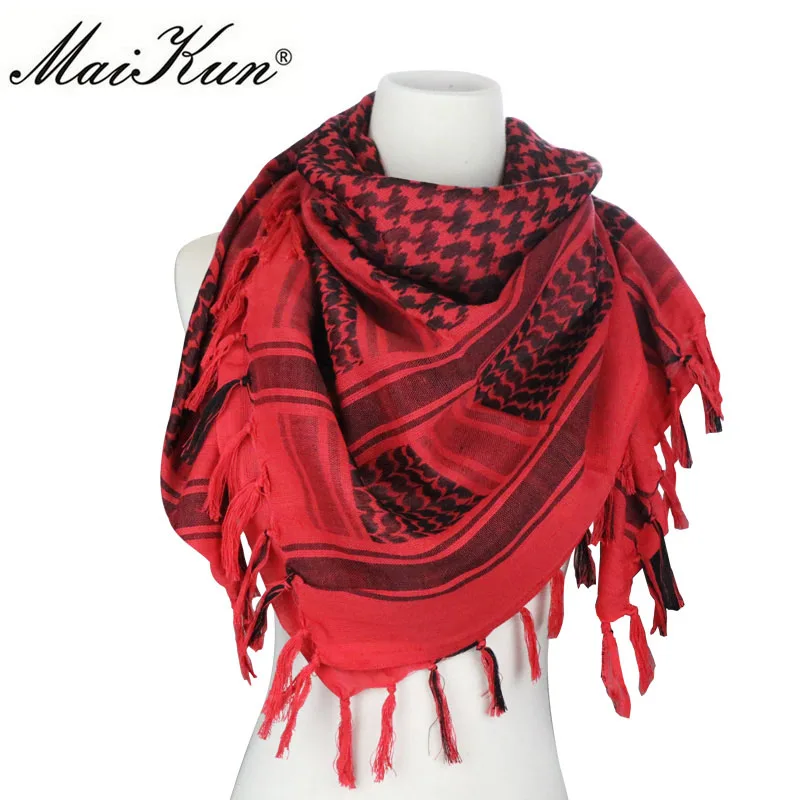 Top Trends: Maikun Cotton Arab Scarves Men Winter Military Keffiyeh Windproof Scarf Muslim Hijab Shemagh Tactical Desert Square Wargame Shoppable Styles