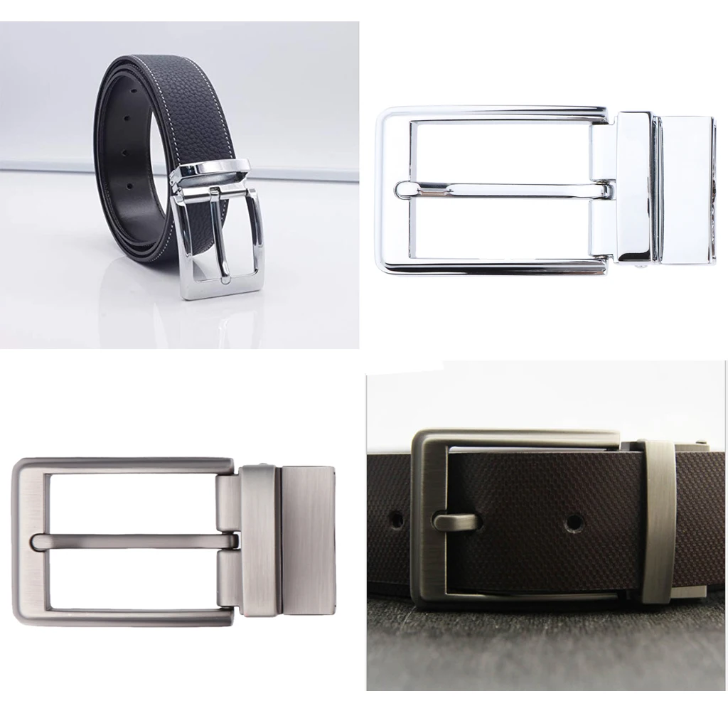 Top Trends: Brand New Reversible Alloy Belt Buckle Single Prong Rectangular For Men's 33-34 Mm / 1.3-1.34 Inch Wide Belts Shoppable Styles