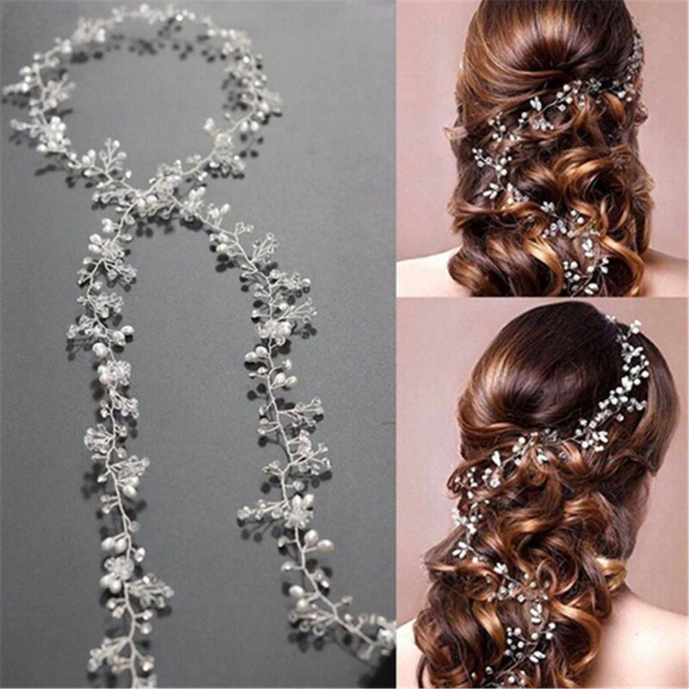 Top Trends: Bridal Wedding Crystal Bride Hair Accessories Pearl Flower Headband Handmade Hairband Beads Decoration Hair Comb For Women Shoppable Styles