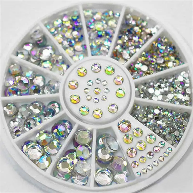 Top Trends: DIY Nail Art Wheel Tips Crystal Glitter Rhinestone 3D Nail Art Decoration White AB Color Acrylic Diamond Drill Shoppable Styles