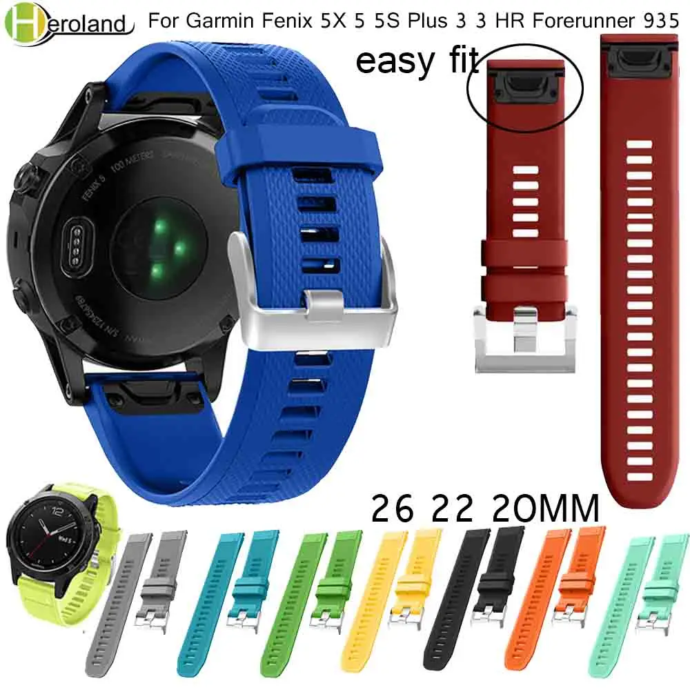 Top Trends: Strap Bracelet For Garmin Fenix 5X 5 5S Plus 6 6S 6X Smart 3 3HR 935 Watchbands Band Quick Release Silicone Easyfit WristBand Shoppable Styles