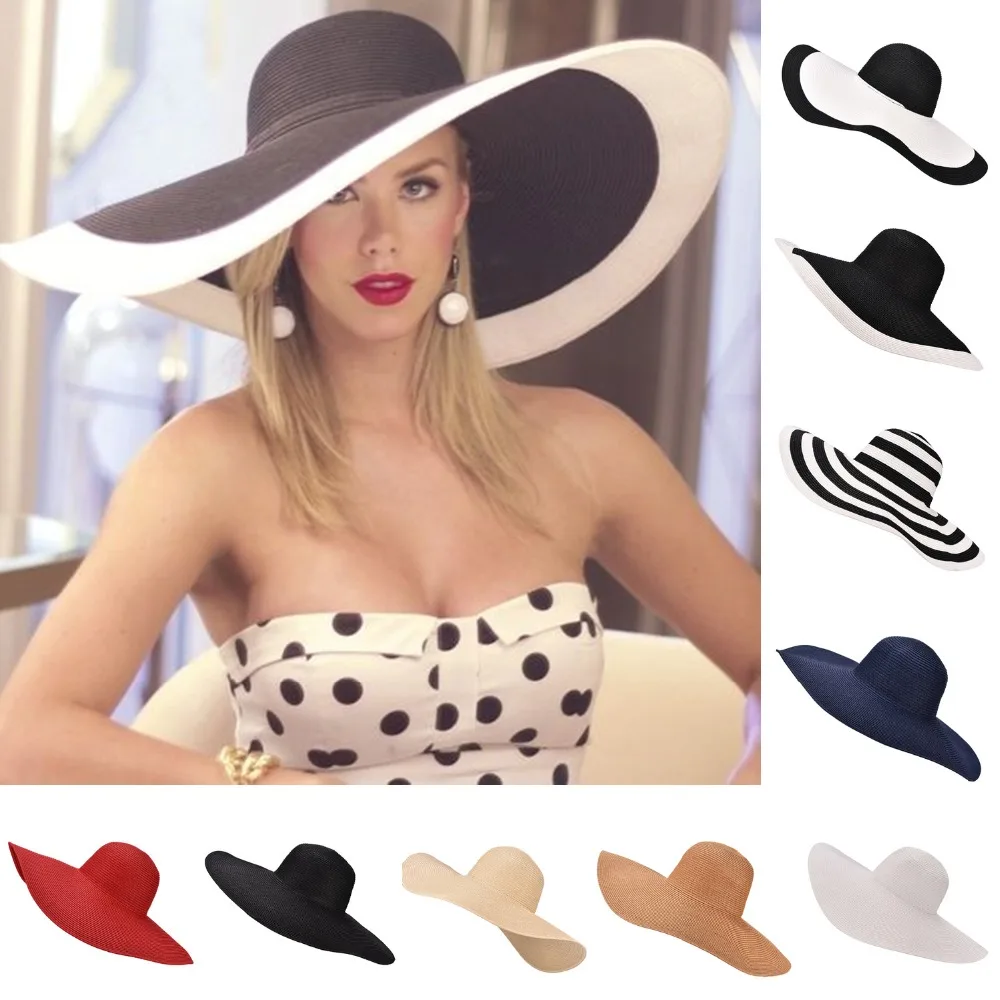 Top Trends: Lawliet 7.1'' / 18cm Foldable Oversized Huge Wide Brim Sun Beach Straw Hats Wedding Womens Floppy Party Dressy A330 Shoppable Styles