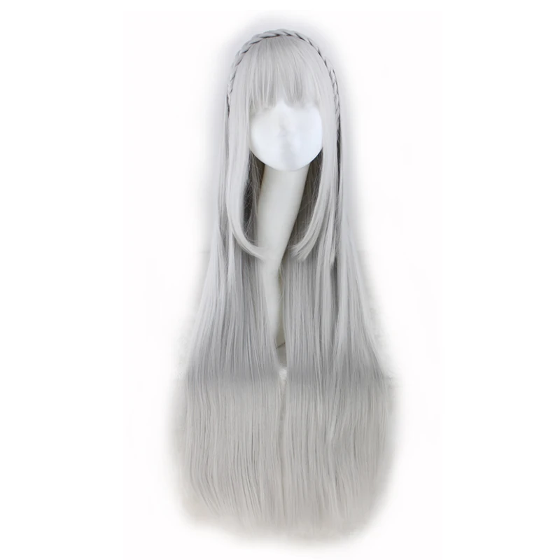 Top Trends: QQXCAIW Long Straight Cosplay Sliver Gray 100 Cm Synthetic Hair Wigs Shoppable Styles