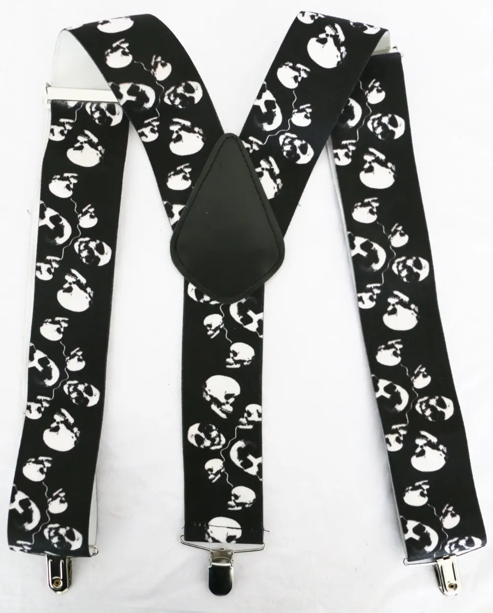 Top Trends: New Fashionable Mens 50mm Wide Black Y Back 3 Clips Skull Heavy Duty Suspenders Braces Mens Shoppable Styles