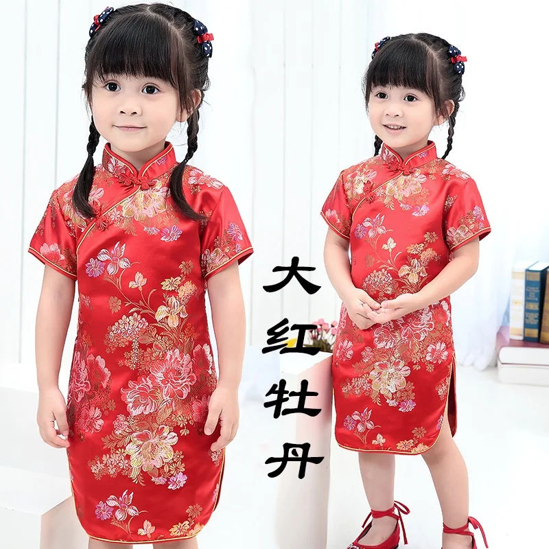 Top Trends: Summer Dresses Styles Chinese Cheongsams For Girls Traditional Chinese Dress For Children Tang Suit Baby Costumes Shoppable Styles