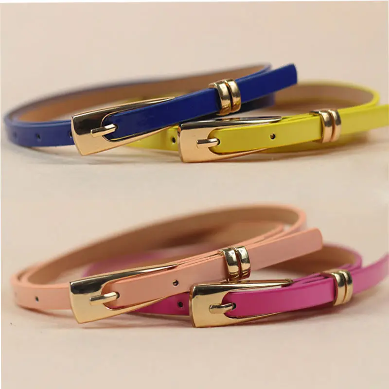 Top Trends: 1 Pc 15 Candy Colors Womens Leather Belt Bow Skinny Thin Dress Belt Waist Belt Waistband Hot Selling Shoppable Styles