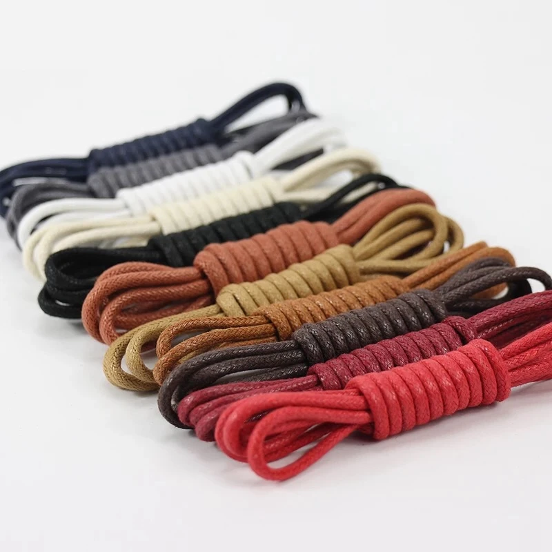 Top Trends: 1Pair Leather Shoe Laces Waxed Cotton Round Shoe Laces Waterproof ShoeLaces Men Martin Boots Shoelace Shoestring Shoppable Styles