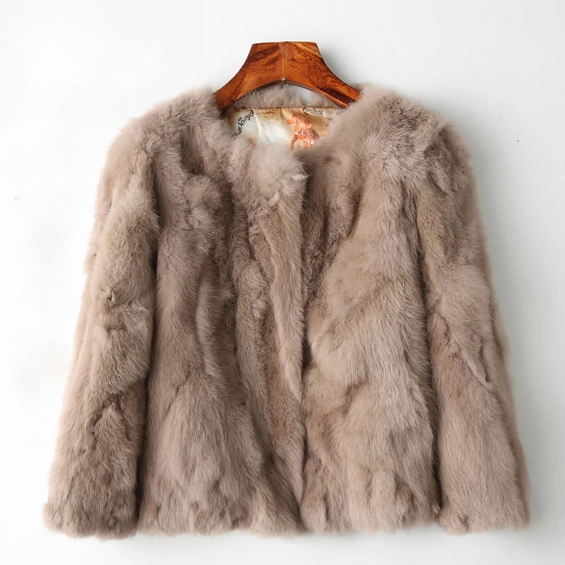 Top Trends: 2022 Winter Women The Real Rabbit Fur Coat Natural Rex Rabbit Fur Coat The Fashion Super Thin Rabbit Fur Leather Fashion Jacket Shoppable Styles