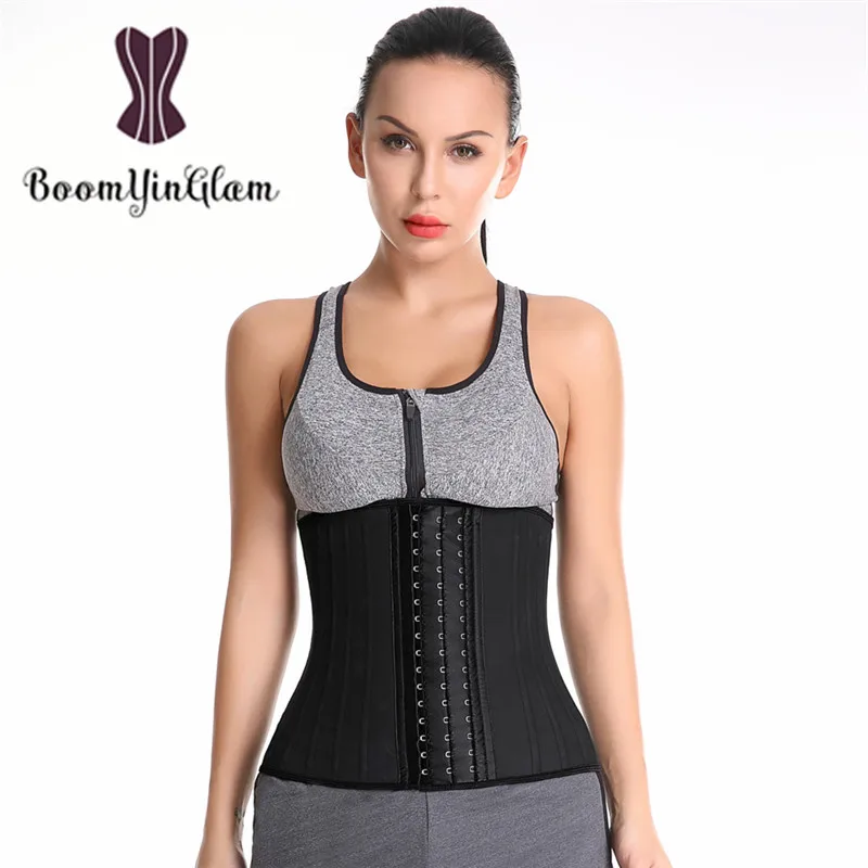 Top Trends: Latex Waist Trainer 25 Steel Boned Body Shaper Height 29cm Corset Slimming Belt Waist Cincher Fajas Hot Shaperwear 950 # Shoppable Styles