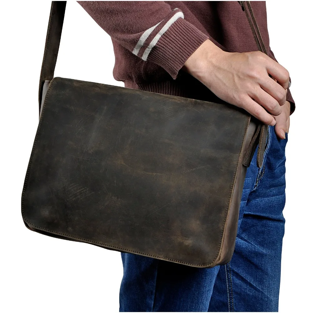 Top Trends: New Fashion Real Leather Male Casual Messenger Bag Satchel Cowhide 13&quot; Laptop Bag Cross-body Shoulder Bag For Men 3164 Shoppable Styles