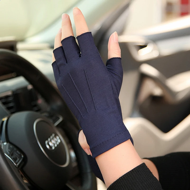 Top Trends: Semi-Finger Gloves Male Sweat-Absorbent Breathable Anti-Slip Driving Summer Gloves Half Finger Men Mittens SZ104W Shoppable Styles