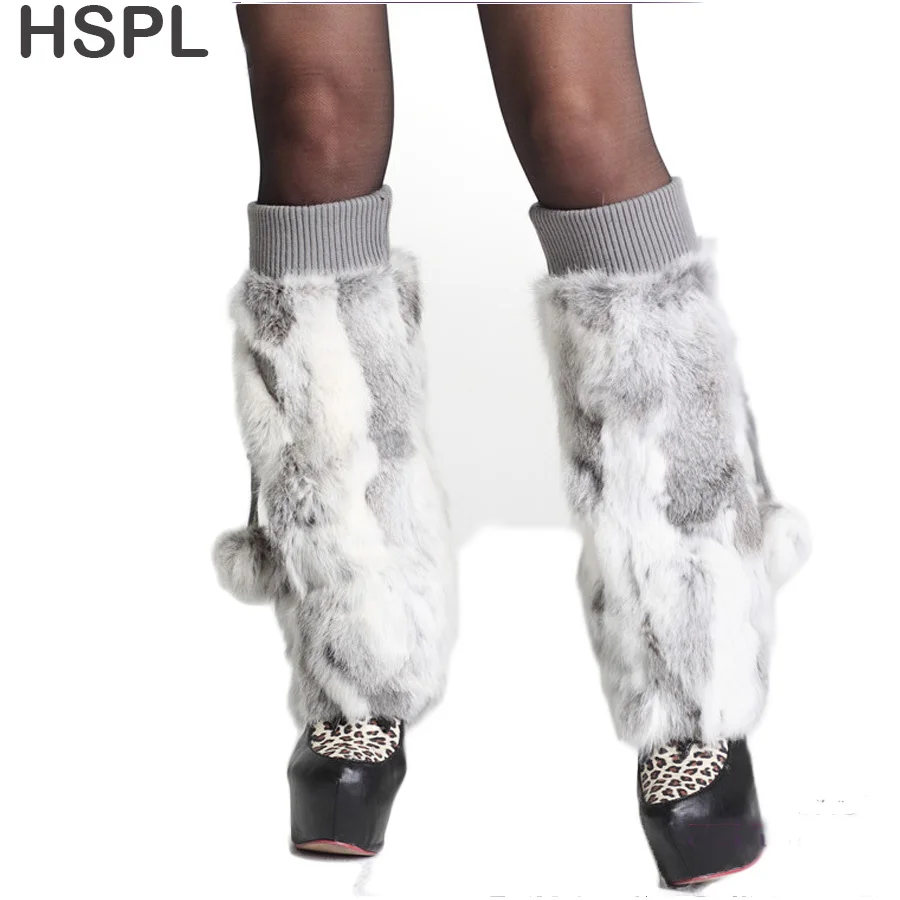 Top Trends: 2020 Fashion Hot Sale Genuine Rabbit Fur Leg Warmer Women In Winter Thick Warm Women's Fur Stockings Shoppable Styles