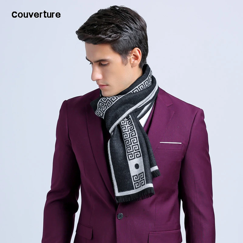 Top Trends: New Letter Luxury Brand Business Mens Scarf Silk Cashmere Scarf Shawl Good Quality Winter Warm Scarves Men 180*30 Cm Shoppable Styles