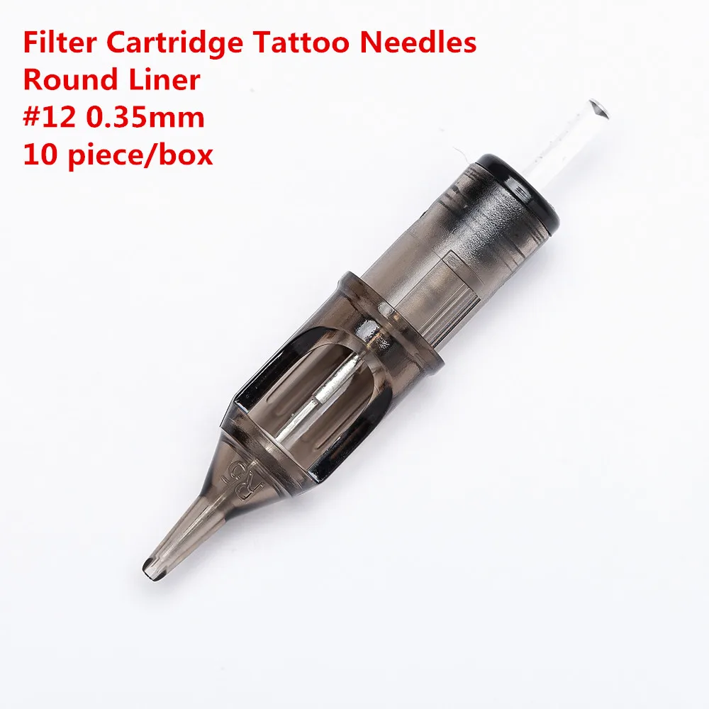 Top Trends: Original Filter Cartridge Tattoo Needles Round Liner #12 0.35mm #10 0.30mm Membrane System For Cartridge Machine Grip 10pcs / lot Shoppable Styles